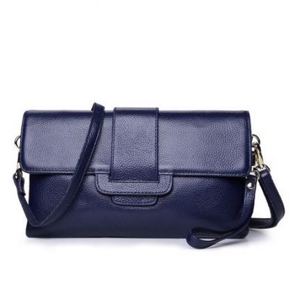 Túi Crossbody khóa gài da Gesunry xanh