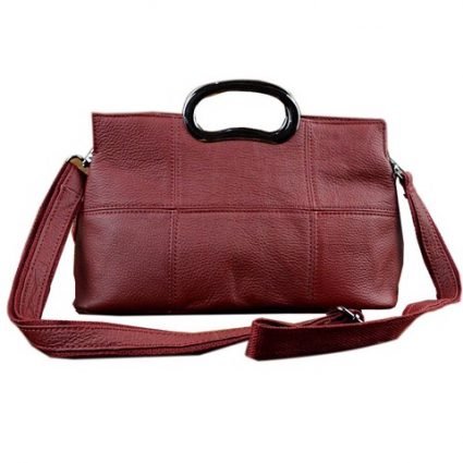 Túi tote da bò quai hợp kim Heti đỏ